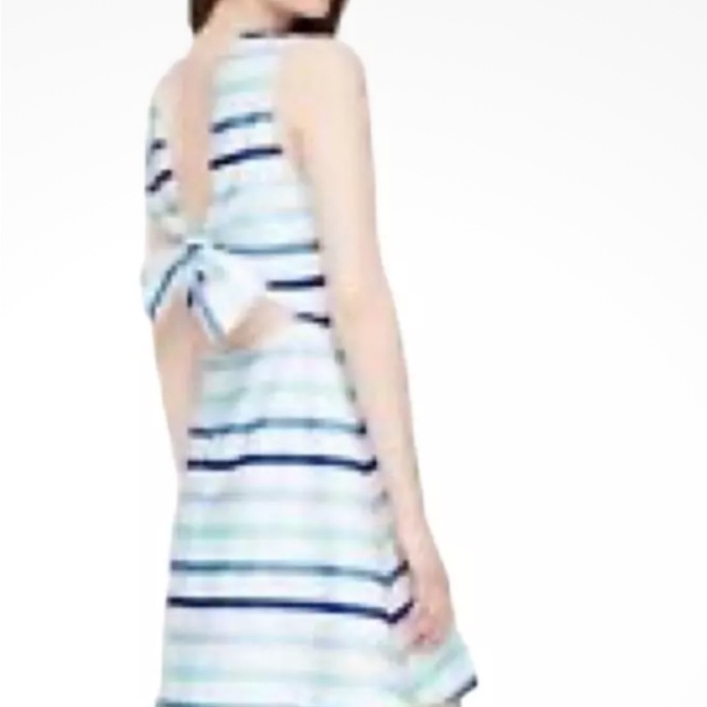 Kate Spade Broome Street Dress Ombre Stripe Backless SZ 10 Blue White - Picture 2 of 8